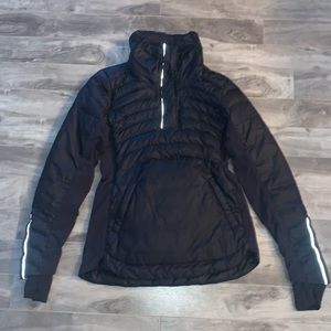 Black Down Lululemon Pullover Jacket with Stretch Panels